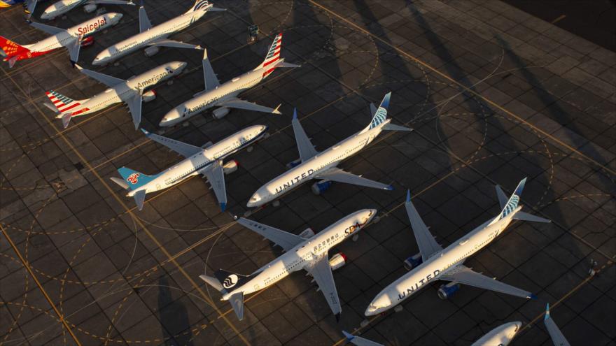 Aviones Boeing 737 MAX, estacionados en el Aeropuerto Internacional del Condado de Grant en Moses Lake, Washington D.C., 23 de octubre de 2019. (Foto: AFP)