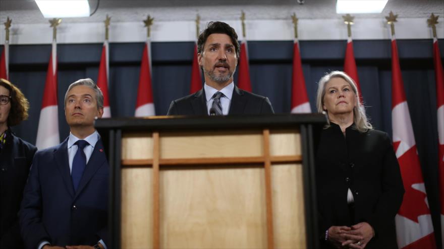 El primer ministro de Canadá, Justin Trudeau, habla en una conferencia de prensa en Ottawa, 11 de enero de 2020. (Foto: AFP)