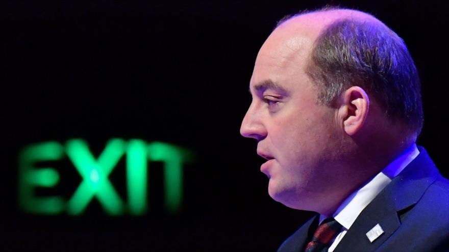 El secretario de Defensa del Reino Unido, Ben Wallace, en un evento de divulgación de la OTAN, “Nato Engages”, en Londres, 3 de diciembre de 2019. (Foto: AFP)