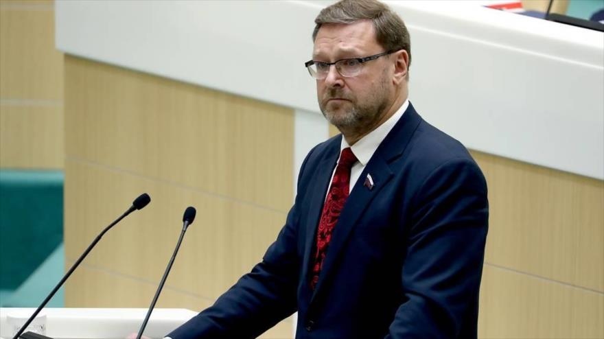 El jefe del Comité de Exteriores del Consejo de la Federación Rusa, Konstantín Kosachev. (Foto: TASS)