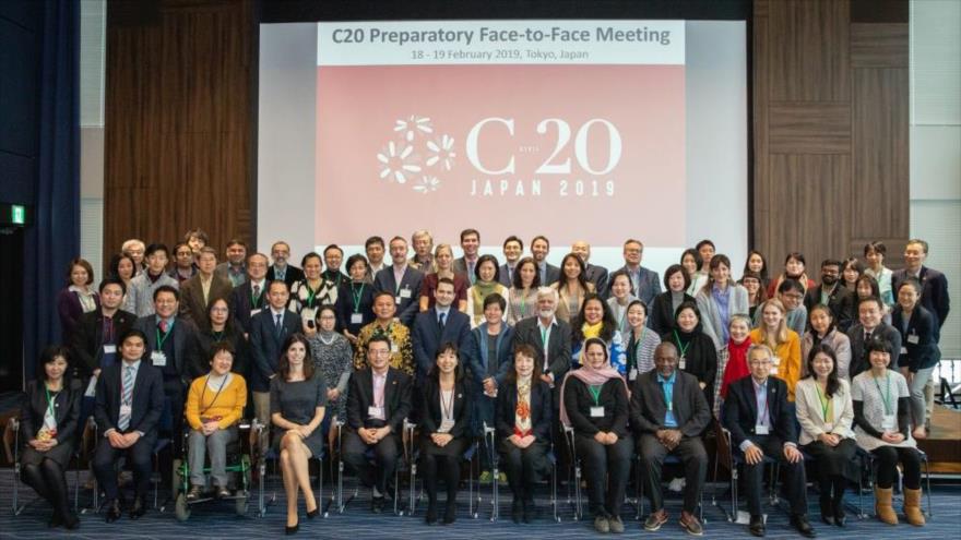 Una cumbre de Civil 20 en Tokio, la capital de Japón, 19 de febrero de 2019.