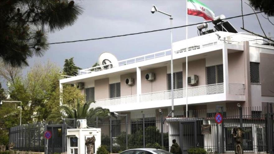 Embajada de Irán en Atenas, capital de Grecia.