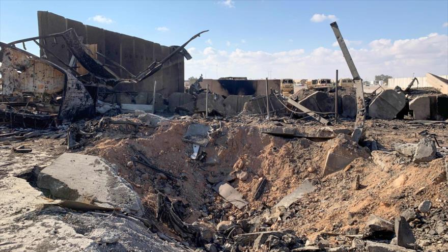 Parte de la base estadounidense Ain al-Asad, en Irak, destruida en un ataque misilístico de Irán, 13 de enero de 2019. (Foto: AFP)