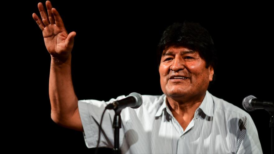 El presidente depuesto de Bolivia, Evo Morales, durante una rueda de prensa en Buenos Aires (capital argentina), 19 de diciembre de 2019. (Foto: AFP)