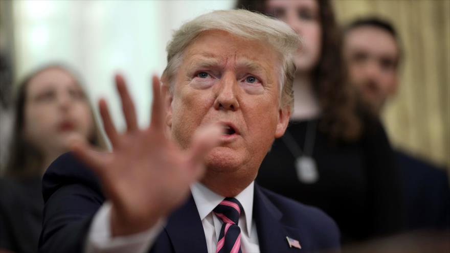 El presidente de EE.UU., Donald Trump, en una rueda de prensa en Washington, 16 de enero de 2020. (Foto: AFP)