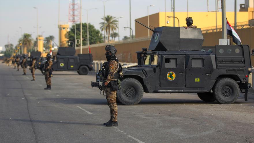Las fuerzas iraquíes desplegadas en Bagdad, la capital, 2 de enero de 2020. (Foto: AFP)