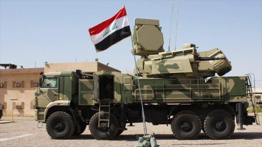 Un sistema de defensa aérea, tipo Pantsir-S2, de fabricación rusa, del Ejército iraquí.