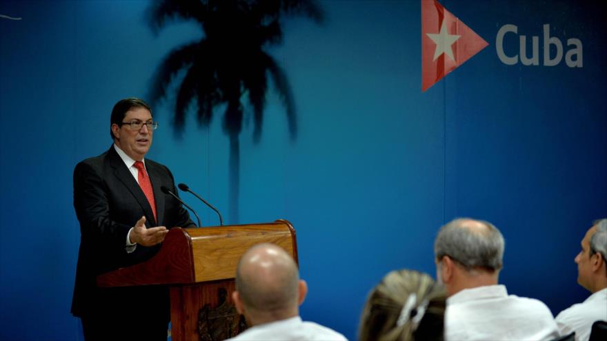  El jefe de la Diplomacia cubana, Bruno Rodríguez Parrilla, ofrece un discurso en la Habana (capital), 20 de septiembre de 2019. (Foto: AFP)
