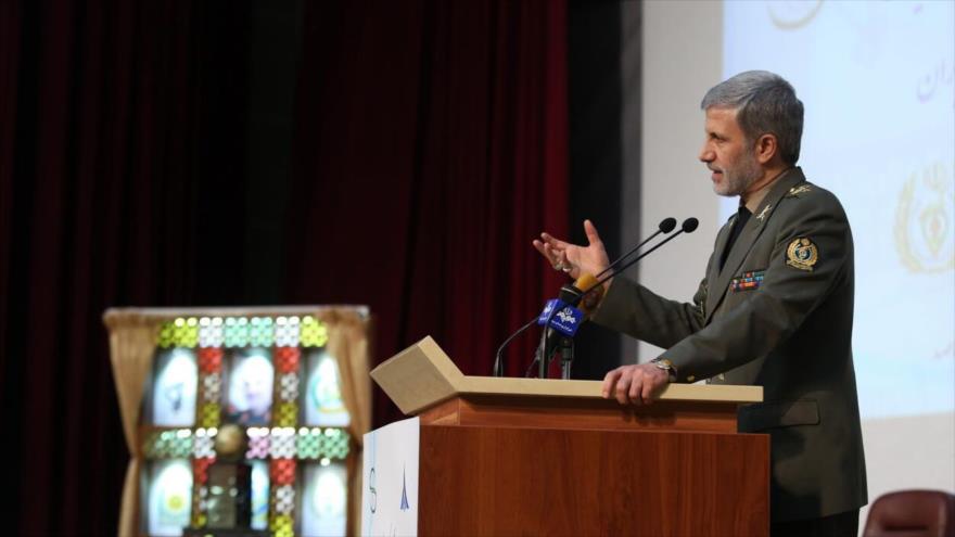 El ministro de Defensa de Irán, el general de brigada Amir Hatami, durante una conferencia en Teherán, la capital, 23 de enero de 2020. (Foto: IRNA)