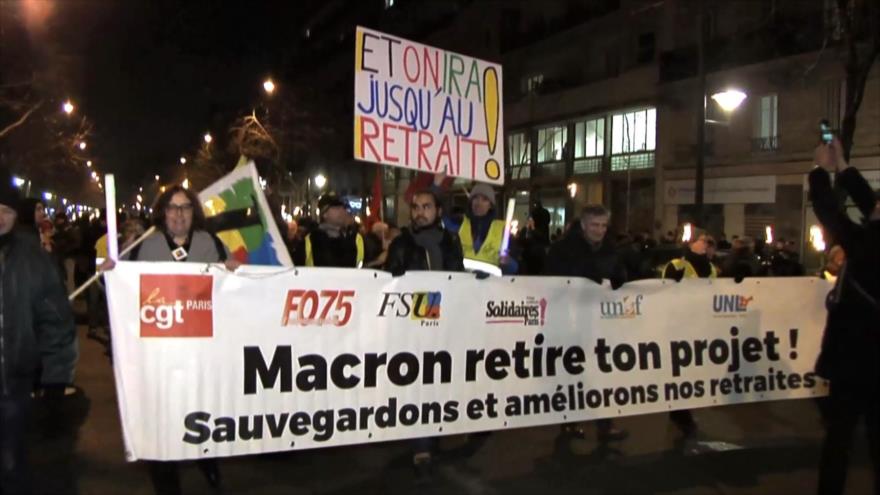Manifestación contra reforma de pensiones en Francia
