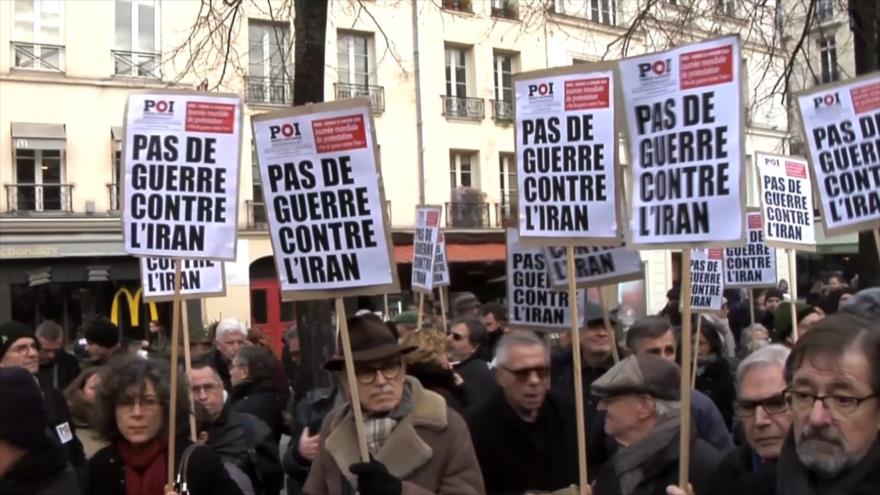 En Francia protestan contra provocaciones de EEUU a Irán