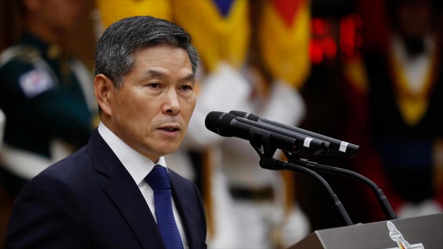 El ministro de Defensa de Corea del Sur, Jeong Kyeong-doo, pronuncia un discurso, 21 de septiembre de 2018. (Foto: AFP)