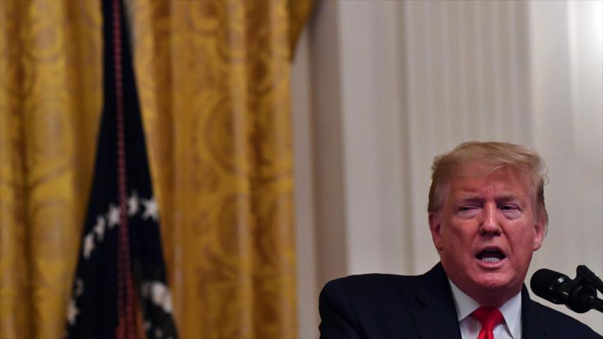 
El presidente de EE.UU., Donald Trump, habla en Casa Blanca, Washington DC, Estados Unidos, 24 de enero de 2020. (Foto: APF)
