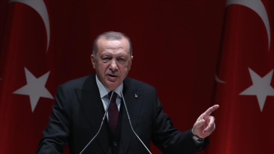 El presidente turco, Recep Tayyip Erdogan, ofrece un discurso en Ankara (capital), 31 de enero de 2020. (Foto: AFP)