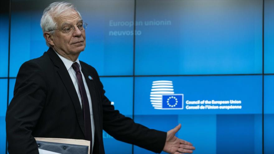 El jefe de la Diplomacia de la Unión Europea (UE), Josep Borrell, en una rueda de prensa en Bruselas, 20 de enero de 2020. (Foto: AFP)