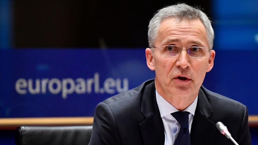 Jens Stoltenberg, jefe de la Organización del Tratado del Atlántico Norte (OTAN), en una reunión en Bruselas, capital belga, 21 de enero de 2020. (Foto: AFP)
