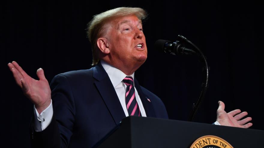 El presidente de EE.UU., Donald Trump, habla en el 68º Desayuno anual de oración nacional, 6 de febrero de 2020, en Washington, DC. (Foto: AFP)