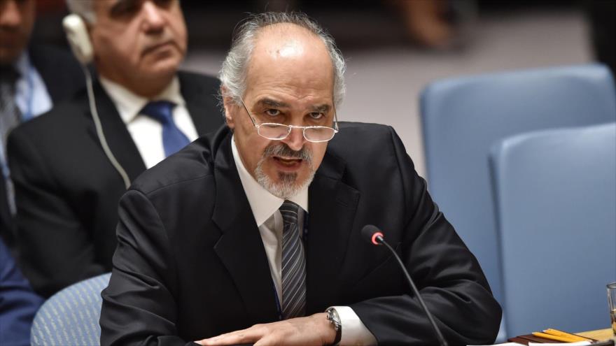 Embajador sirio ante la ONU, Bashar al-Yafari, durante una sesión del Consejo de Seguridad.
