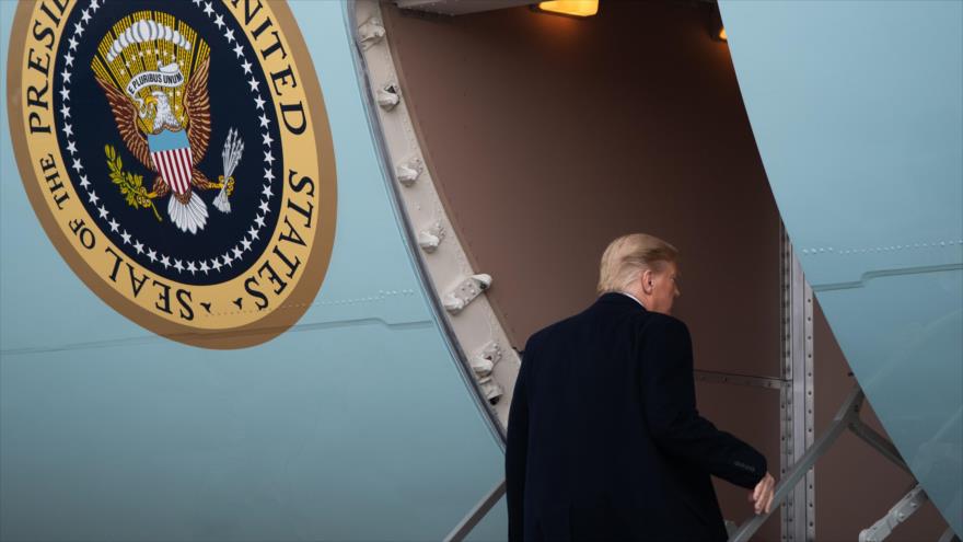 El presidente de EE.UU., Donald Trump, en la Base Conjunta Andrews, 7 de febrero de 2020. (Foto: AFP)