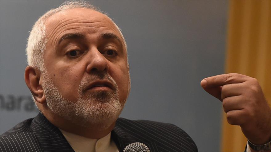 El canciller de Irán, Mohamad Yavad Zarif, en un discurso en La India, 17 de enero de 2020. (Foto: AFP)