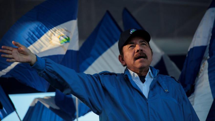 El presidente de Nicaragua, Daniel Ortega, ofrece un discurso en Managua, 5 de septiembre de 2018. 