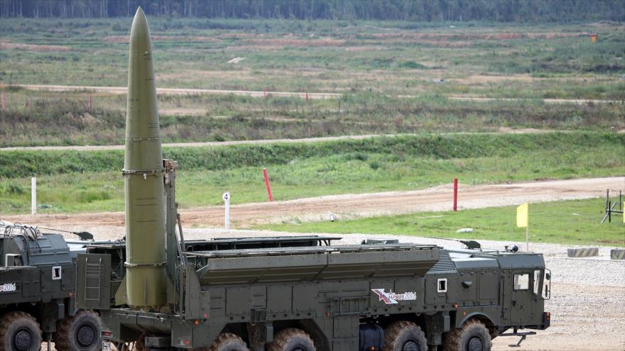 Un misil ruso Iskander, capaz de transportar cabezas nucleares.