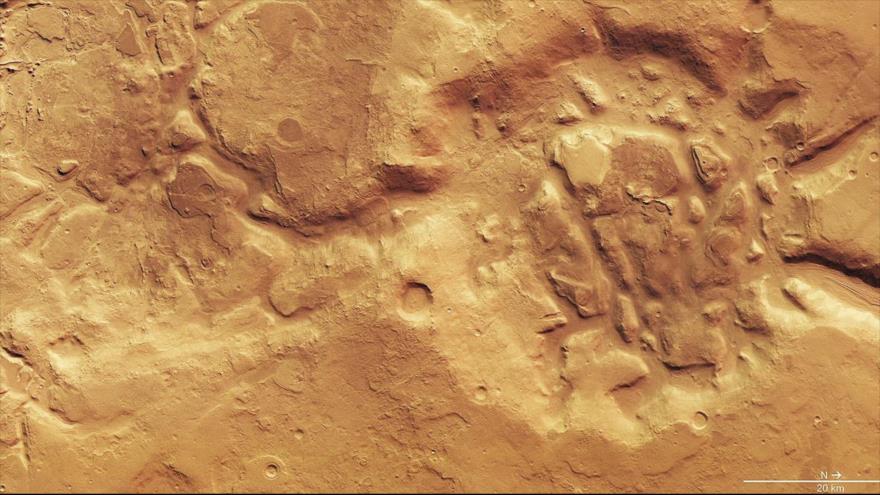 Nilosyrtis Mensae, terreno erosionado en Marte. (Foto: DLR)