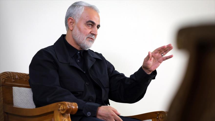 El teniente general Soleimani, comandante de la Fuerza Quds del CGRI de Irán, durante una entrevista, 1 de octubre de 2019. (Foto: AFP)