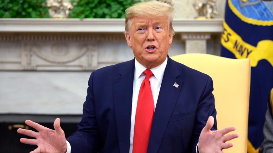 El presidente de EE.UU. Donald Trump habla en una reunión celebrada en la Casa Blanca, Washington (la capital), 12 de febrero de 2020. (Foto: AFP)