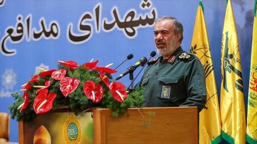 Comandante en jefe adjunto del CGRI, el general de brigada Ali Fadavi, ofrece un discurso en Teherán, la capital, 14 de febrero de 2020. (Foto: Tasnim)