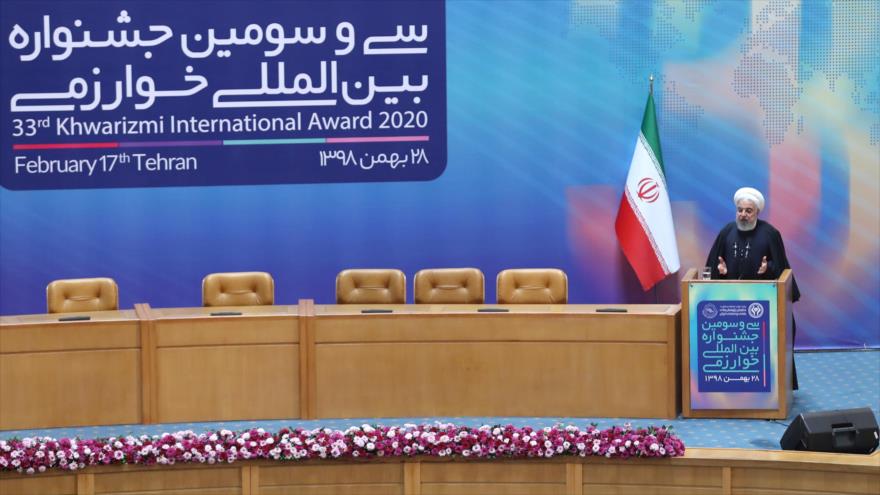 El presidente iraní, Hasan Rohani, ofrece un discurso en Teherán, 17 de febrero de 2020. (Foto: President.ir)