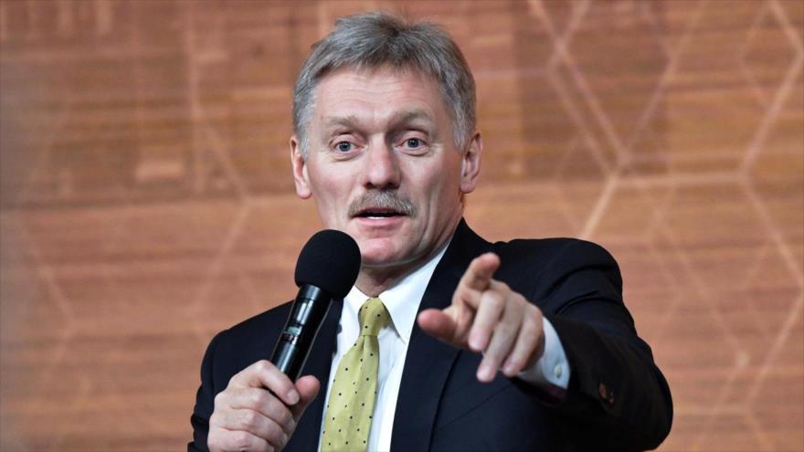 El portavoz de la Presidencia rusa, Dmitri Peskov, en una rueda de prensa en Moscú (capital), 19 de diciembre de 2019. (Foto: Reuters)
