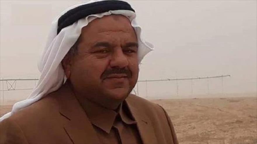 El sheij Mudi Karab al-Samarmad al-Ubaidi, un líder de combatientes tribales afiliados a Al-Hashad Al-Shabi, las fuerzas populares en Irak.
