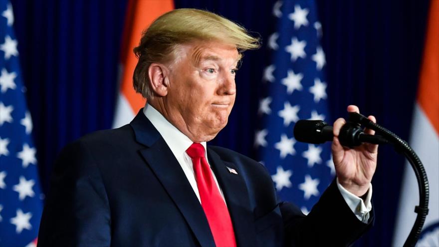 El presidente de EE.UU., Donald Trump, durante una visita a La India, 25 de febrero de 2020. (Foto: AFP)