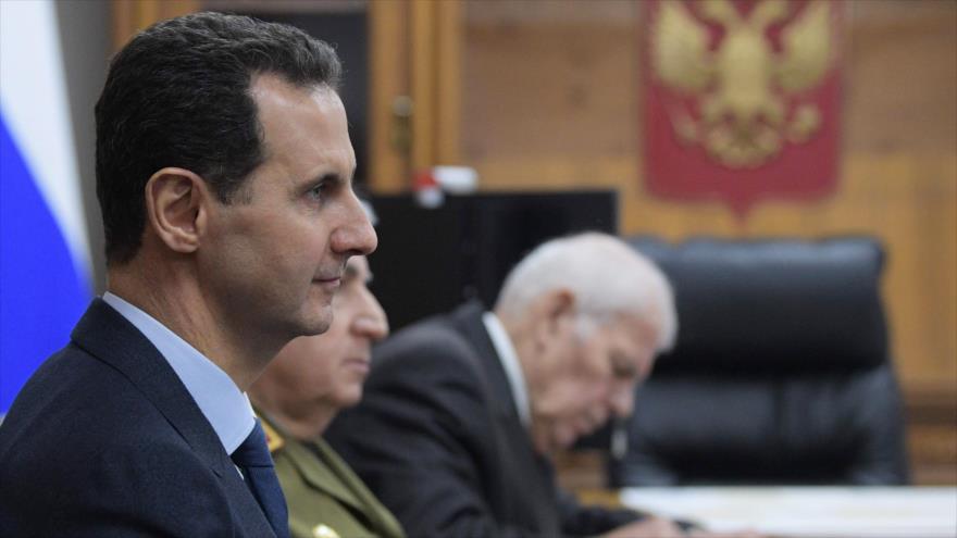Presidente sirio, Bashar al-Asad, recibe a una delegación rusa, enero de 2020. (Foto: AFP)