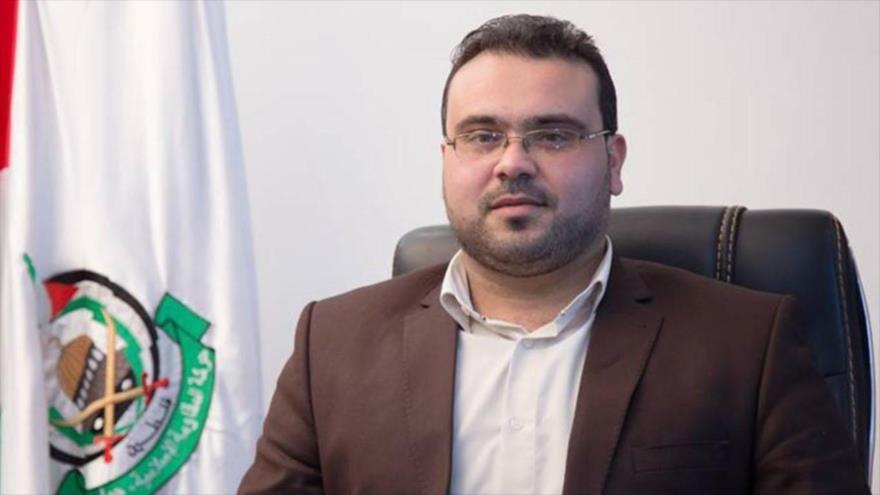 Uno de los voceros del Movimiento de Resistencia Islámica de Palestina (HAMAS), Hazem Qasem.