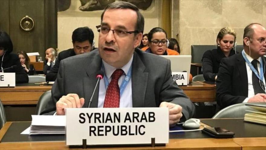El representante permanente de Siria ante la sede de las Naciones Unidas en Ginebra (Suiza), Husam al-Din Ala.