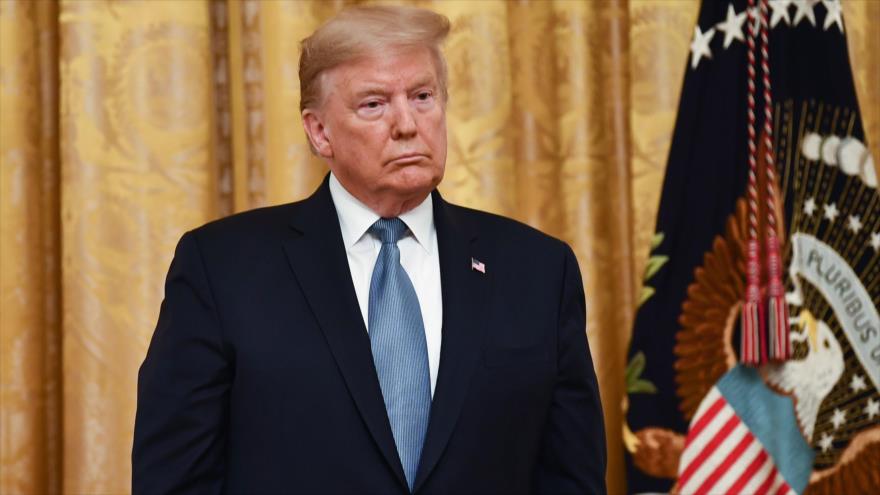 El presidente de Estados Unidos, Donald Trump, durante una ceremonia en la Casa Blanca, 10 de marzo de 2020. (Foto: AFP)