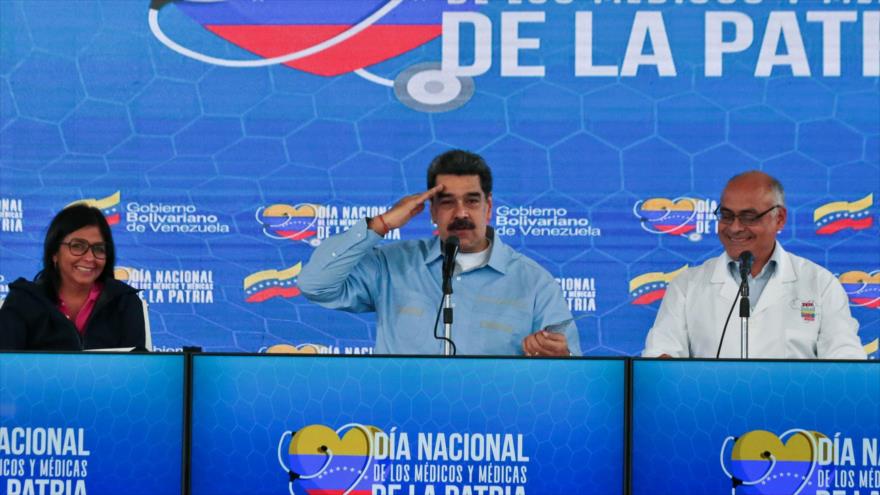 El presidente de Venezuela, Nicolás Maduro, en una rueda de prensa en caracas (capital), 10 de marzo de 2020. (Foto: AFP) 