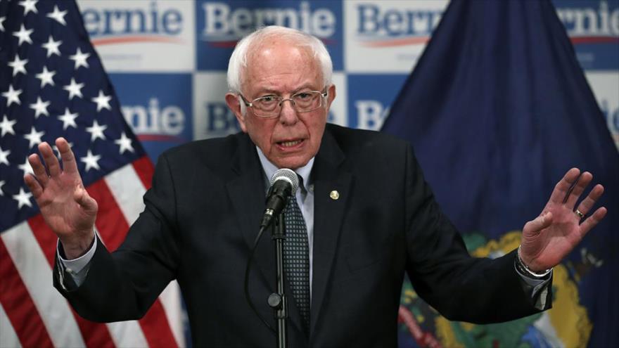 El senador demócrata Bernie Sanders, en un acto en Burlington, Vermont, 12 de marzo de 2020.