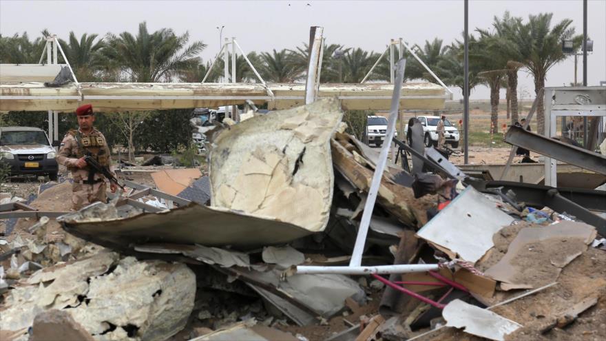 Imagen muestra los daños al aeropuerto de la ciudad iraquí de Karbala tras un ataque aéreo de EE.UU., 13 de marzo de 2020. (Foto: AFP)