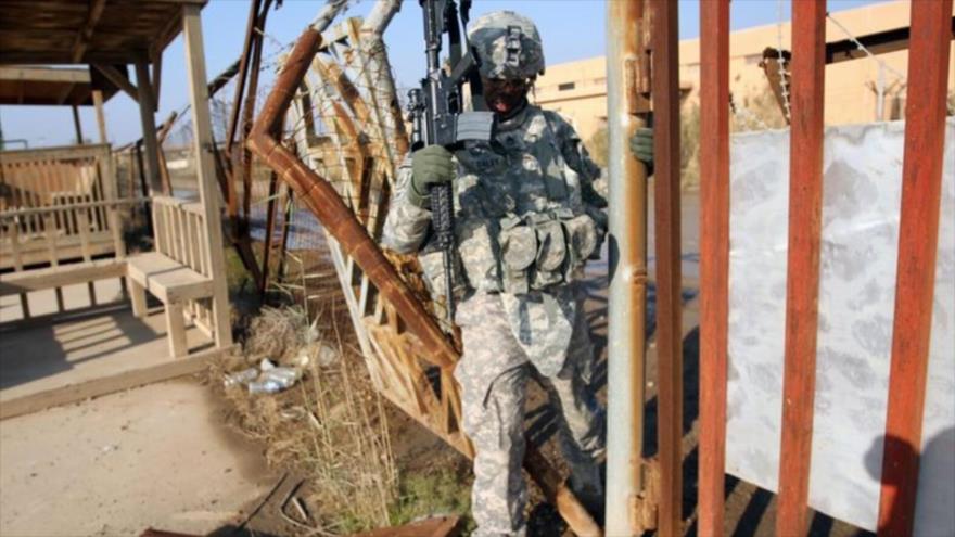 Un soldado estadounidense en la base militar Al-Tayi, cerca de Bagdad, capital de Irak.