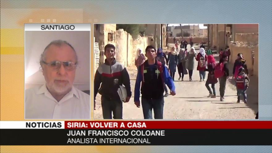 Coloane: Regreso de refugiados muestra vuelta de paz a Siria