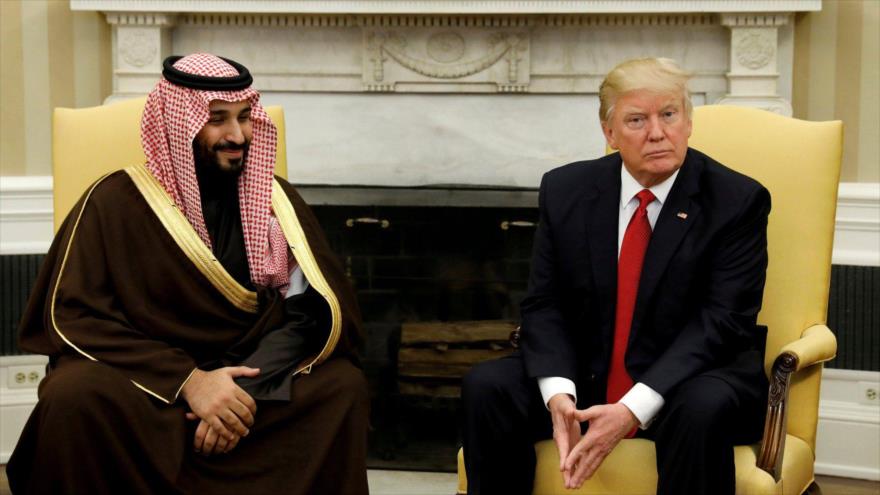 El príncipe heredero de Arabia Saudí, Mohamad bin Salman, se reúne con el presidente de EE.UU., Donald Trump, en Washington.