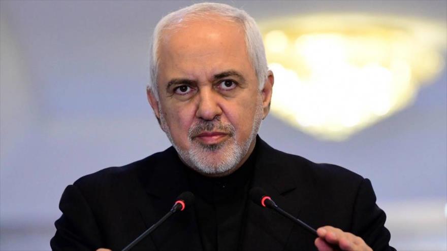 El canciller iraní, Mohamad Yavad Zarif, en una rueda de prensa en Teherán, la capital persa.