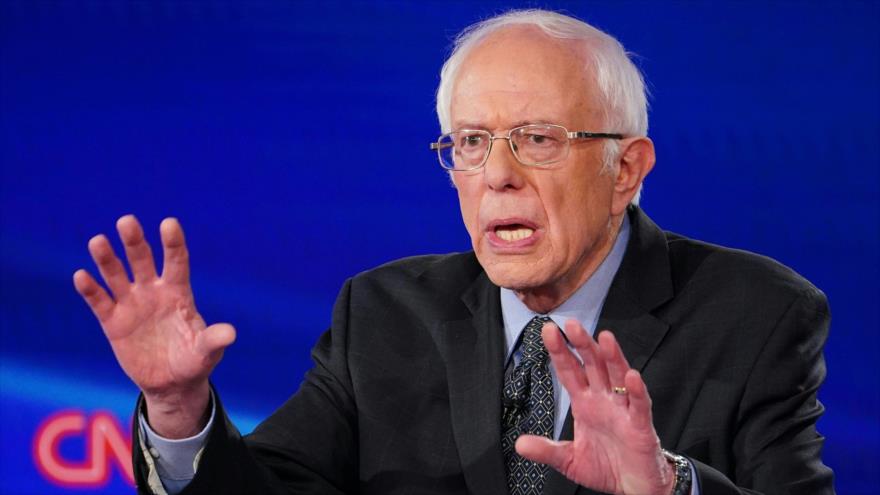 El senador demócrata estadounidense Bernie Sanders participa en el 11.º debate presidencial del Partido Demócrata, 16 de marzo de 2020. (Foto: AFP)
