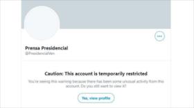 Twitter bloquea cuenta oficial de la Presidencia de Venezuela