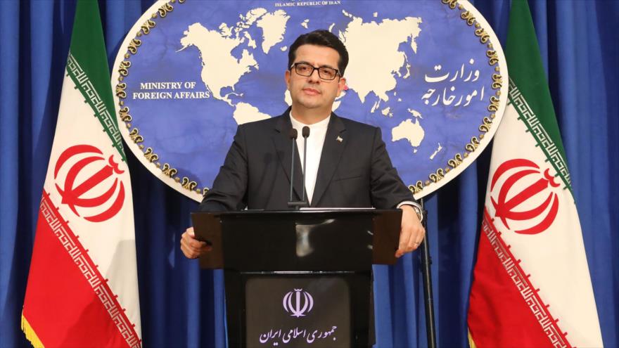 El portavoz de la Cancillería de Irán, Seyed Abás Musavi, en una conferencia de prensa en Teherán.