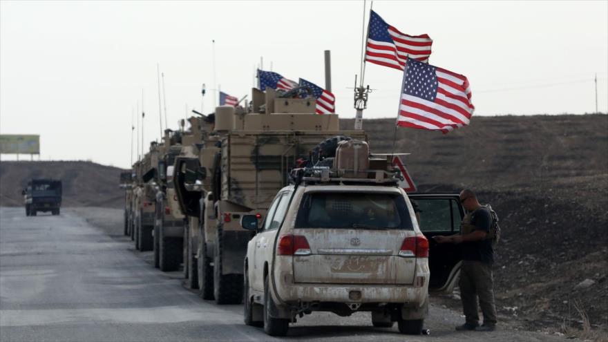 Un convoy militar de las fuerzas estadounidenses que se abre paso a través de la ciudad iraquí de Erbil. (Foto: Anadolu Agency)