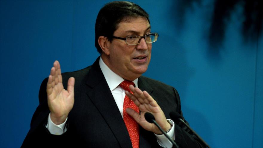 El canciller cubano, Bruno Rodríguez Parrilla, habla con la prensa en La Habana, 20 de septiembre de 2019. (Foto: AFP)
